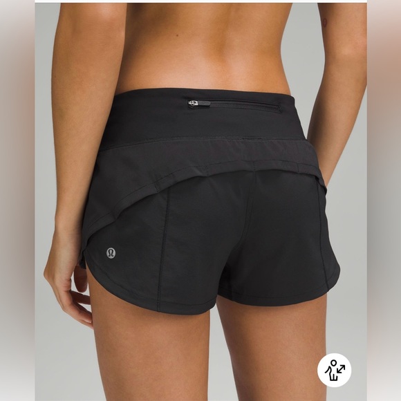 Lululemon Black Speed Up Short. Low rise. 2.5 inseam. - Picture 2 of 5
